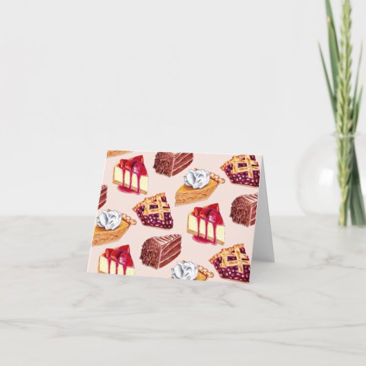 Hand getrokken gesneden desserts taarten en taarte kaart (Voorkant)