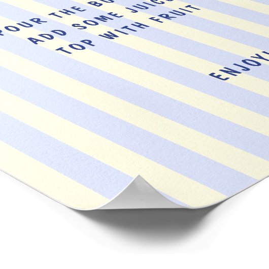 Hand getrokken gestreepte Vrijgezellenfeest Mimosa Poster (Hoek)