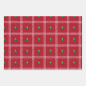Hand getrokken gingham met kerstboom inpakpapier vel (Voorkant 3)
