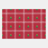 Hand getrokken gingham met kerstboom inpakpapier vel (Voorkant 2)