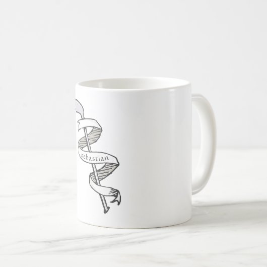 Hand getrokken Golf Club met Lint speciaal Koffiemok (Voorkant rechts)