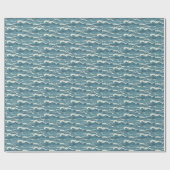 Hand-getrokken golven retro patroon cadeaupapier (Vlak)