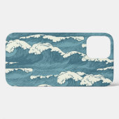 Hand-getrokken golven retro  patroon Case-Mate iPhone case (Achterkant (horizontaal))
