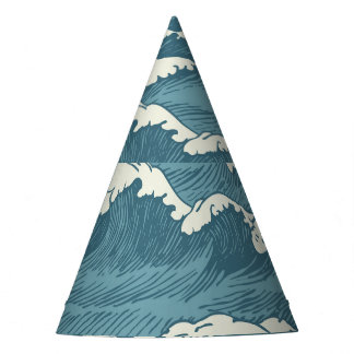 Hand-getrokken golven retro patroon feesthoedjes