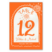 Hand getrokken golvende boog Tafel nummer kaarten (Voorkant)