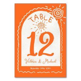 Hand getrokken golvende boog Tafel nummer kaarten