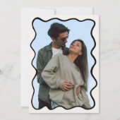 Hand getrokken golvende doedel bruiloft bewaar de  kaart (Achterkant)