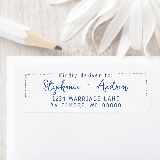 Hand getrokken golvende rand RSVP reactie mailing Etiket (Insitu)