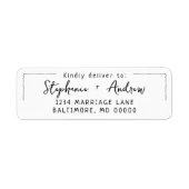 Hand getrokken golvende rand RSVP reactie mailing Etiket (Voorkant)