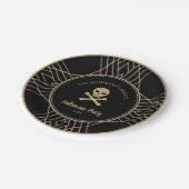 Hand getrokken goud en zwart Halloween Party Papieren Bordje (Gekanteld)