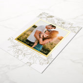 Hand getrokken Goud & Wit Bloemen Vrolijk Kerstfee Folie Feestdagenkaart