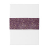 Hand Getrokken Gouden Bloemen over de Waterverf Uitnodigingen Wikkel (Achterkant Voorbeeld)