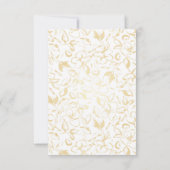 Hand-getrokken Gouden Bloemen Patroon Huwelijk RSV RSVP Kaartje (Achterkant)