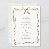 Hand getrokken gouden boog lint grens verjaardagsf kaart (Voorkant)