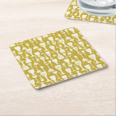 Hand getrokken gouden  champagne fluiten kartonnen onderzetters (Schuin)