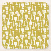 Hand getrokken gouden  champagne fluiten kartonnen onderzetters (Voorkant)