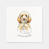 Hand getrokken gouden doodle Dirty Martini Cocktai Servet (Voorkant)