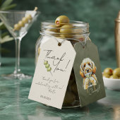 Hand getrokken gouden doodle Dirty Martini Dank u Cadeaulabel