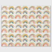 Hand getrokken gouden glitter Waterverf regenbogen Cadeaupapier (Vlak)