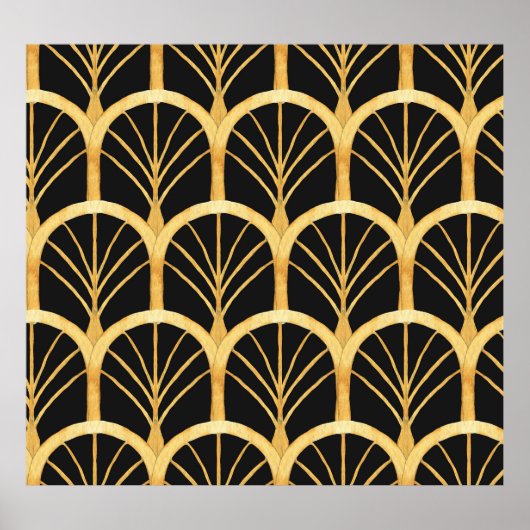 Hand getrokken gouden imitatie Waterverf Poster (Voorkant)