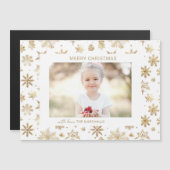 Hand getrokken Gouden Sneeuwvlok Kerstfoto (Voorkant / Achterkant)