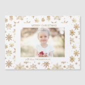 Hand getrokken Gouden Sneeuwvlok Kerstfoto (Voorkant)