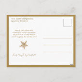 Hand getrokken Gouden Sneeuwvlok Kerstfoto Feestdagenkaart (Achterkant)