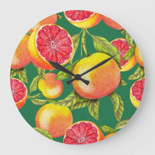 Hand getrokken grapefruits naadloos patroon grote klok
