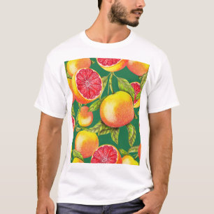 Hand getrokken grapefruits naadloos patroon t-shirt