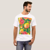Hand getrokken grapefruits naadloos patroon t-shirt (Voorkant volledig)