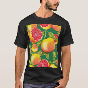 Hand getrokken grapefruits naadloos patroon t-shirt