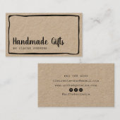 Hand getrokken grens moderne rustieke handgemaakte visitekaartje (Voorkant / Achterkant)