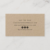 Hand getrokken grens moderne rustieke handgemaakte visitekaartje (Achterkant)