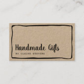 Hand getrokken grens moderne rustieke handgemaakte visitekaartje (Voorkant)