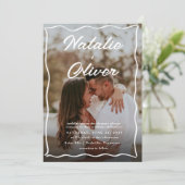 Hand getrokken grens zwart-wit bruiloft kaart (Staand voorkant)