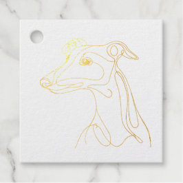 Hand getrokken Greyhound Line Art - Minimalistisch Bedankjes Labels