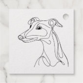 Hand getrokken Greyhound Line Art - Minimalistisch Bedankjes Labels (Achterkant)