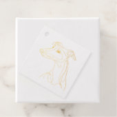 Hand getrokken Greyhound Line Art - Minimalistisch Bedankjes Labels (Met doos)