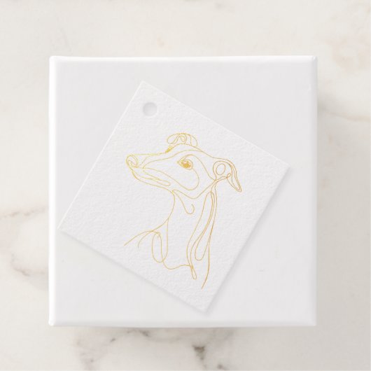 Hand getrokken Greyhound Line Art - Minimalistisch Bedankjes Labels (Met doos)