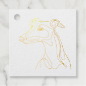 Hand getrokken Greyhound Line Art - Minimalistisch Bedankjes Labels (Voorkant)