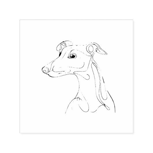 Hand getrokken Greyhound Line Art - Minimalistisch Zelfinktende Stempel (Design)
