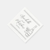 Hand getrokken grijs grillige bruiloft servet (Hoek)