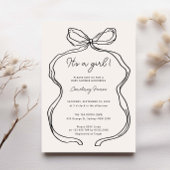 Hand getrokken grillig het is een meisje baby show kaart