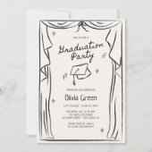 Hand getrokken grillige afstudeerfeest kaart (Voorkant)