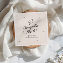 Hand getrokken grillige afstudeerfeest servet