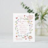 Hand getrokken grillige Baby shower Tea Party Uitn Briefkaart (Staand voorkant)