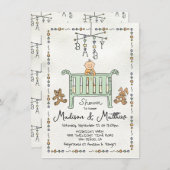 Hand getrokken grillige Baby Wieg mobiel Kaart (Voorkant / Achterkant)