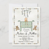 Hand getrokken grillige Baby Wieg mobiel Kaart (Voorkant)