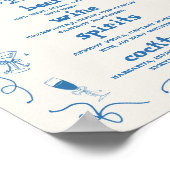 Hand getrokken grillige bar menu bruiloft teken poster (Hoek)