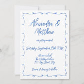 Hand getrokken grillige blauwe kleurrijke funky br kaart (Voorkant)